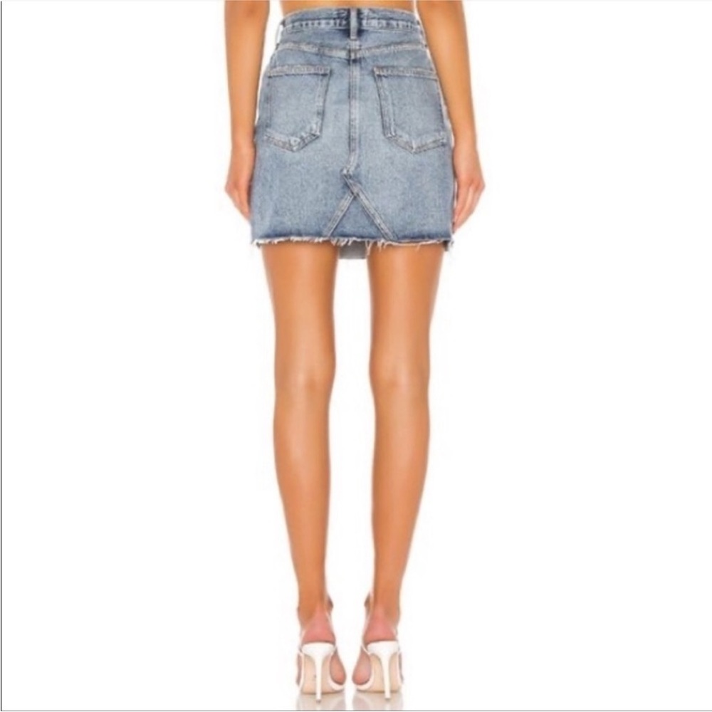 Agolde Light Blue Denim Mini Skirt - Picture 2 of 6